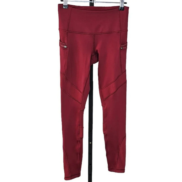 Lululemon Keep The Fleece Tight 28" Dark Sport Red Size 4 Tech Fleece Athleisure - Picture 1 of 12